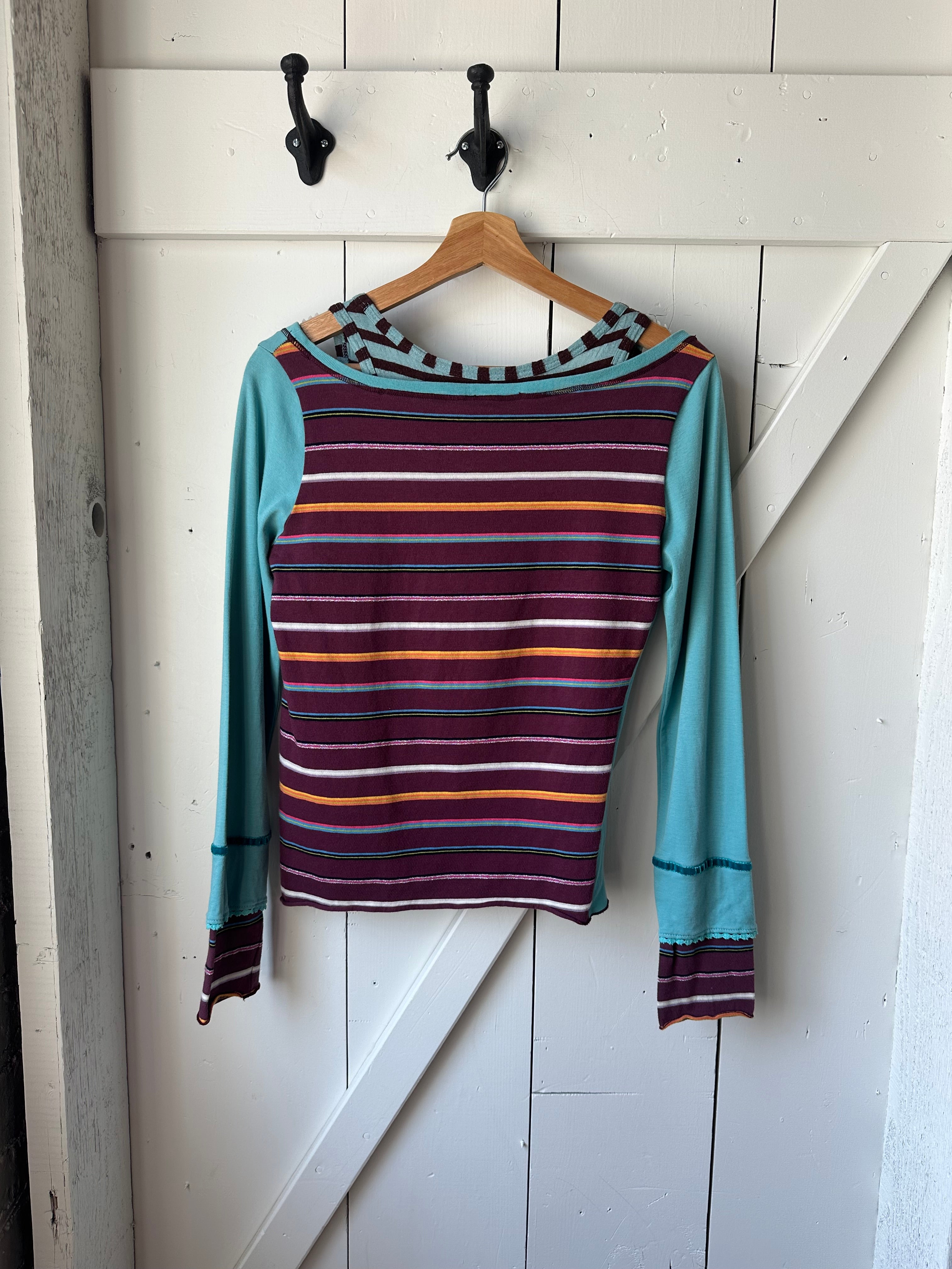 Y2K Euro One Step Double Layer Top w/ Clown Graphic