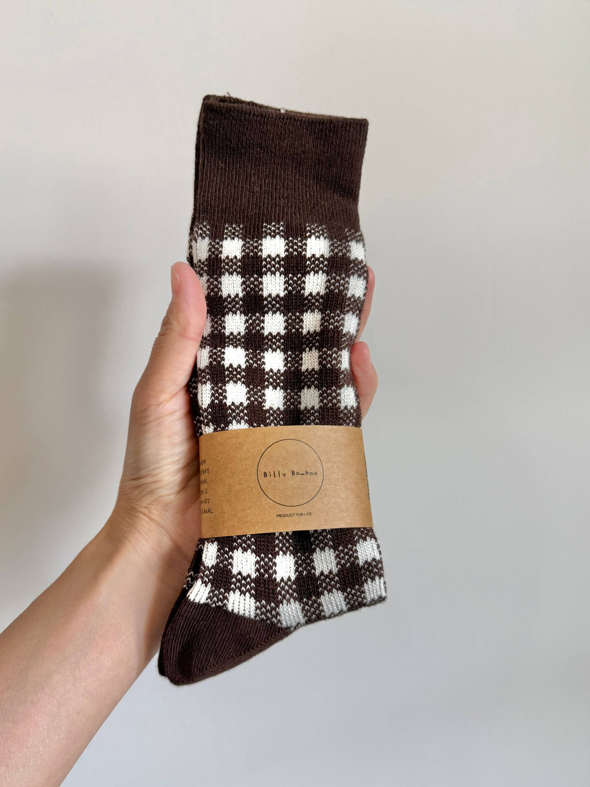 Gingham Colored Crew Sock