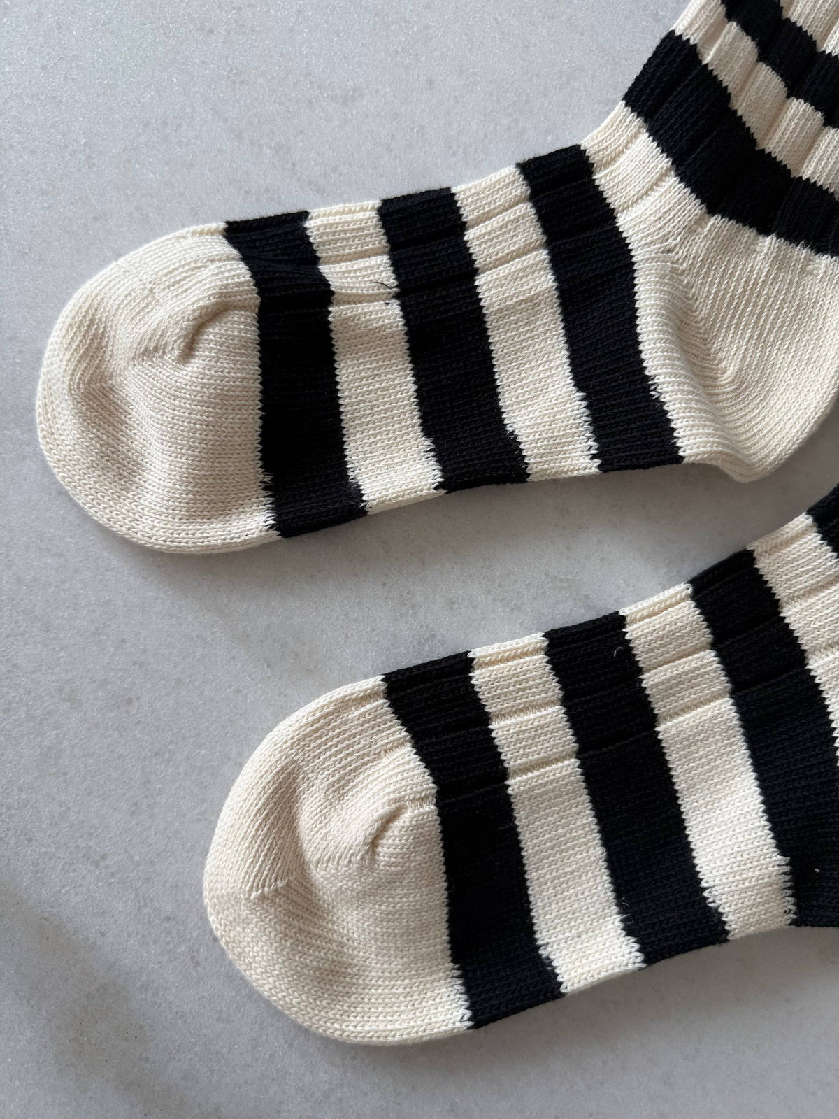 Thick Ribbed Cotton Stripe High Socks