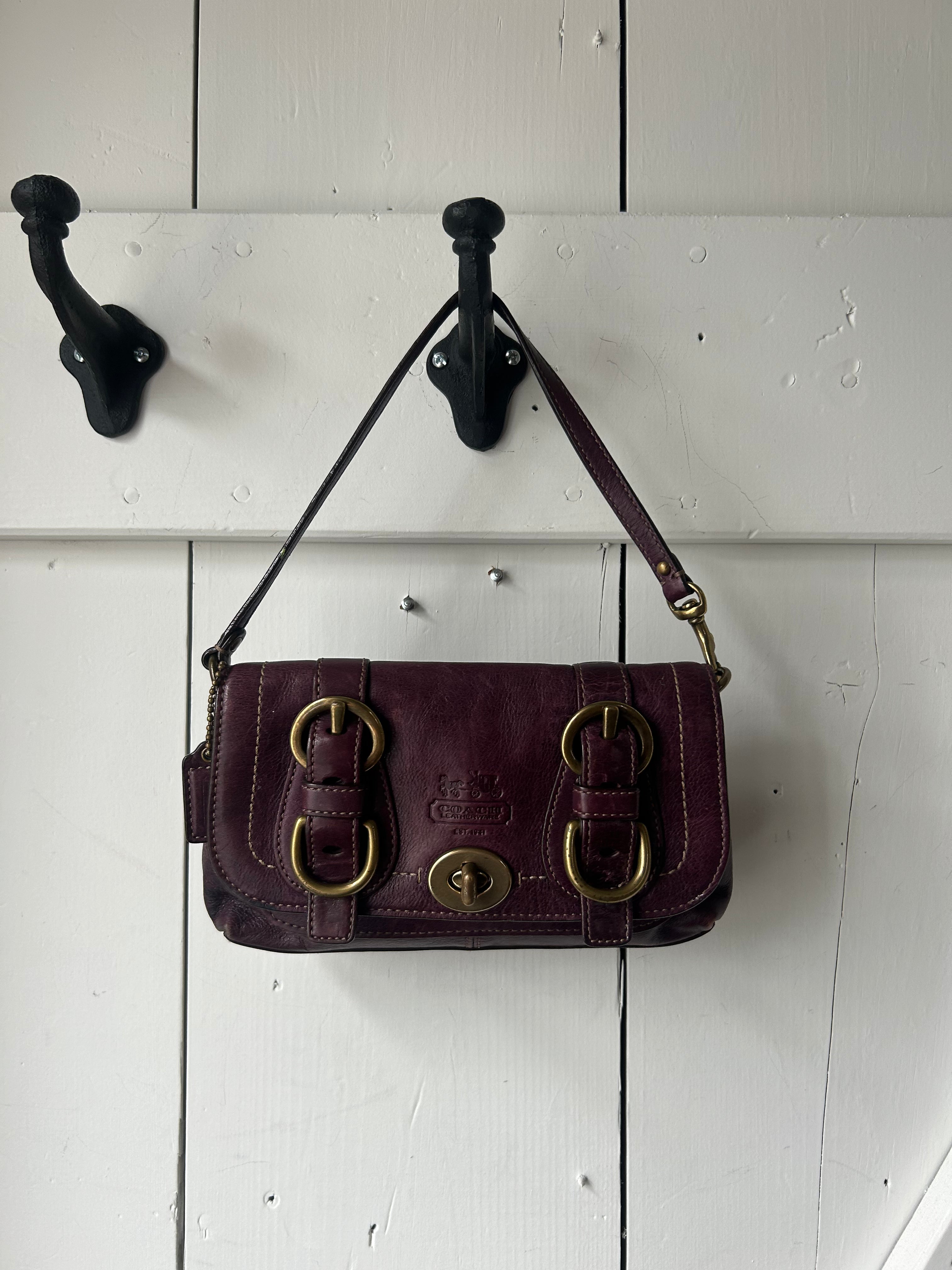 Vintage Coach Legacy Garcia In Purple Turnlock Wristlet