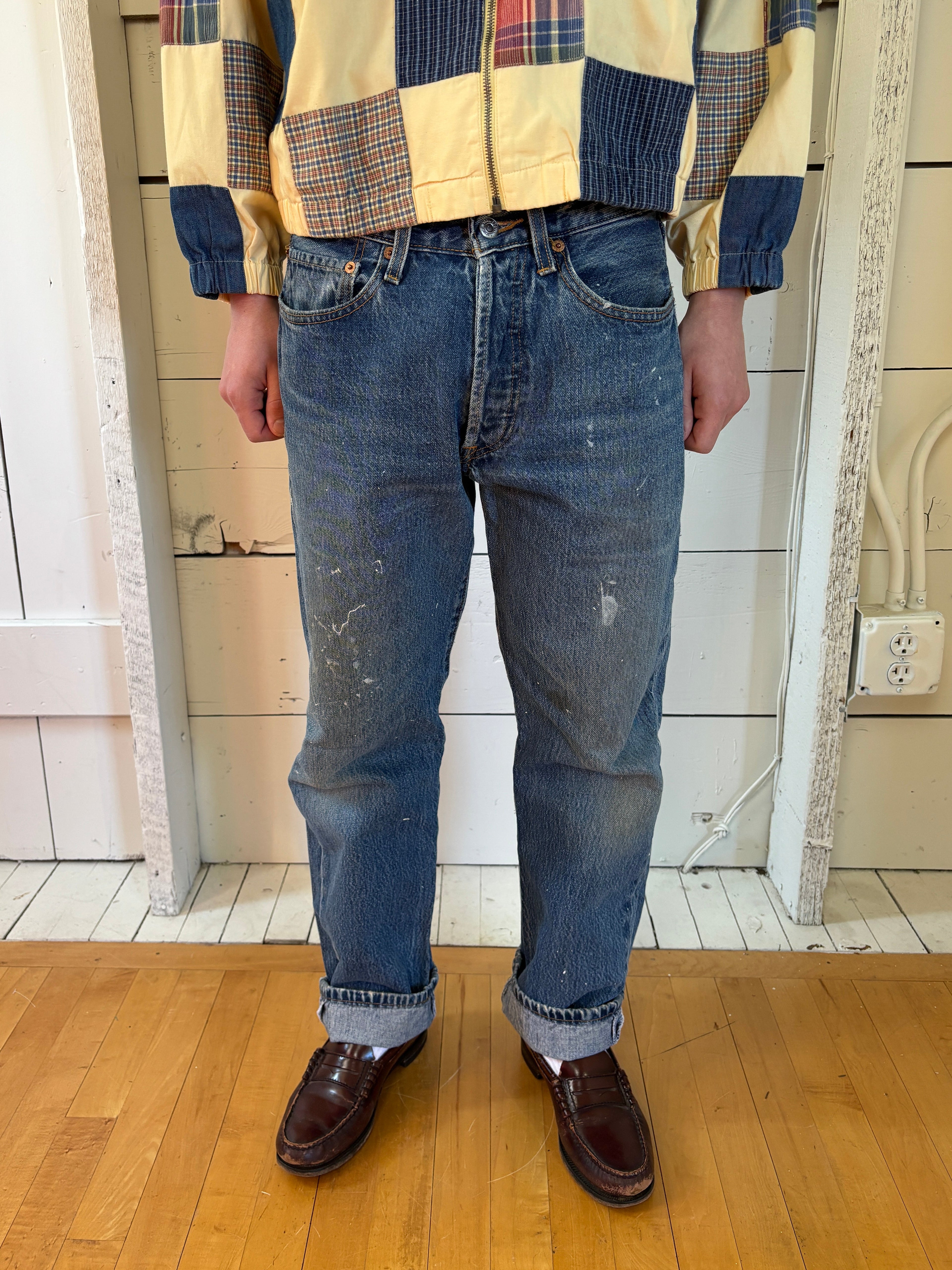 2000s Levi’s 501 Button Fly Paint Splatter Jeans (31x29)