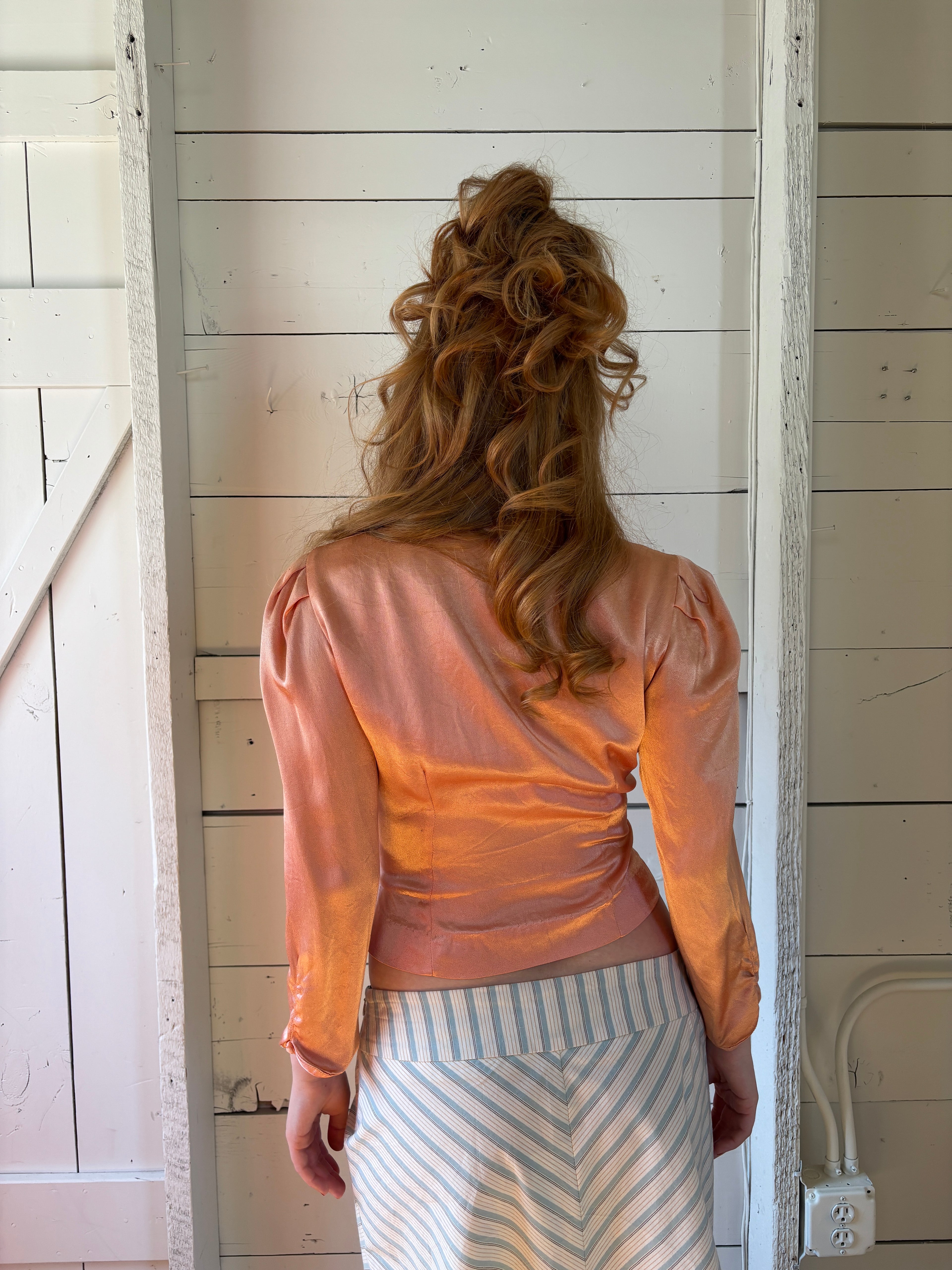 70s Sweet Baby Jane Satin Blouse