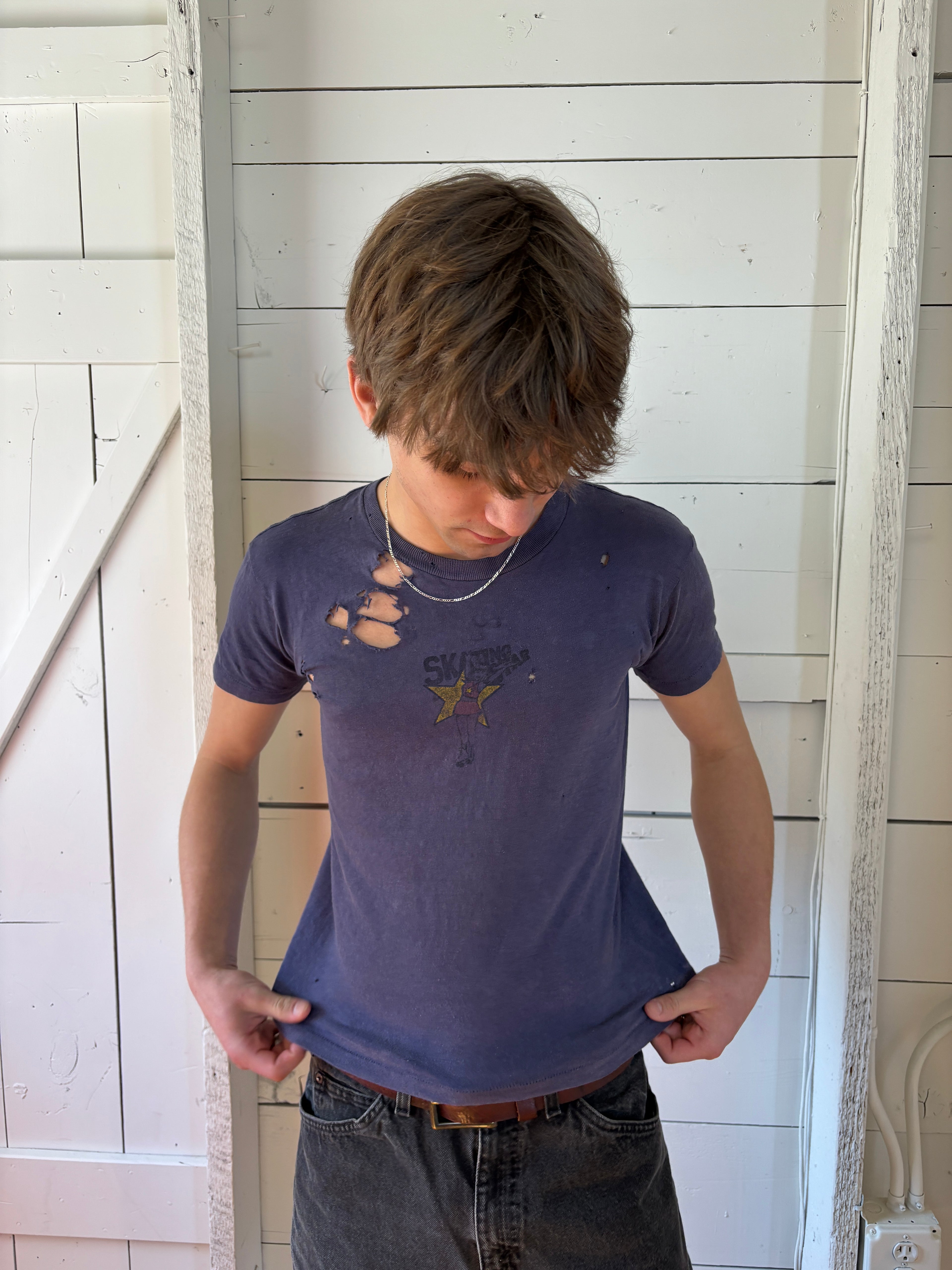 1970s Skating Stars Distressed Cotton T-Shirt