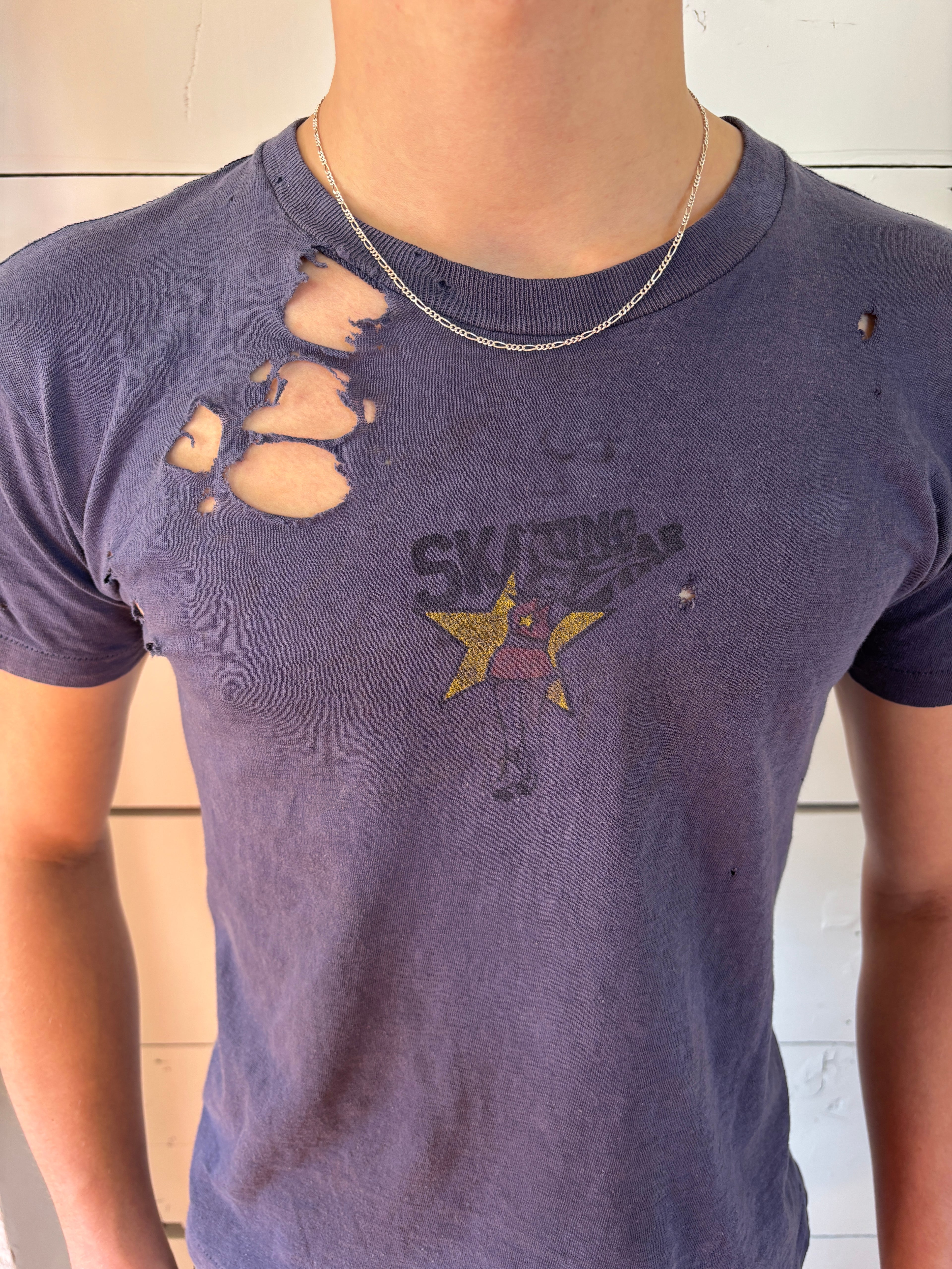 1970s Skating Stars Distressed Cotton T-Shirt