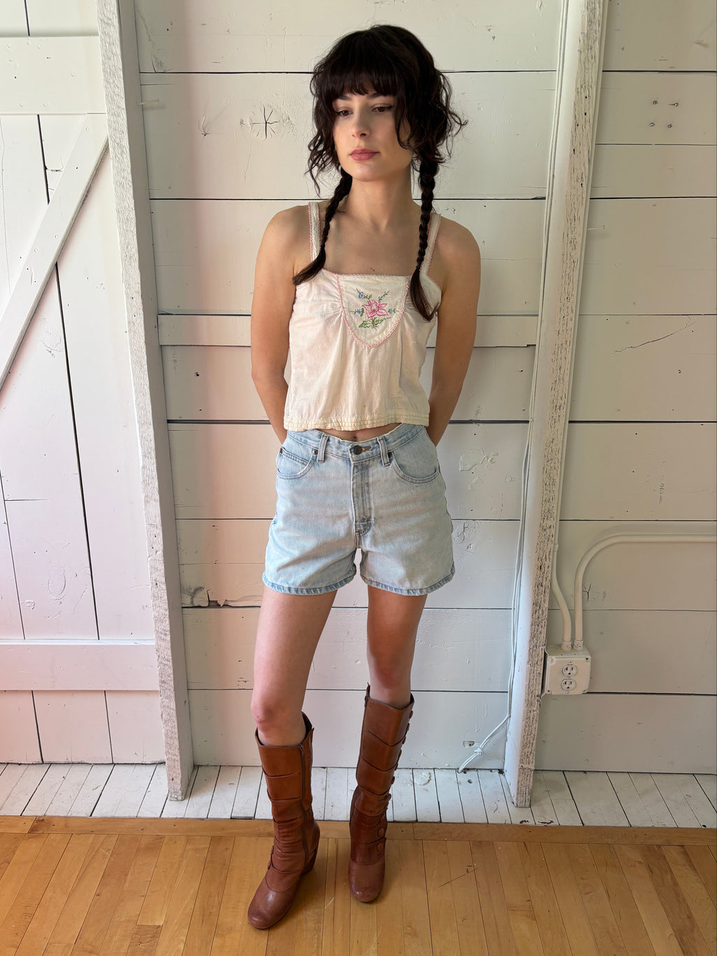 90s Xhilarartion Light Wash Mom Shorts