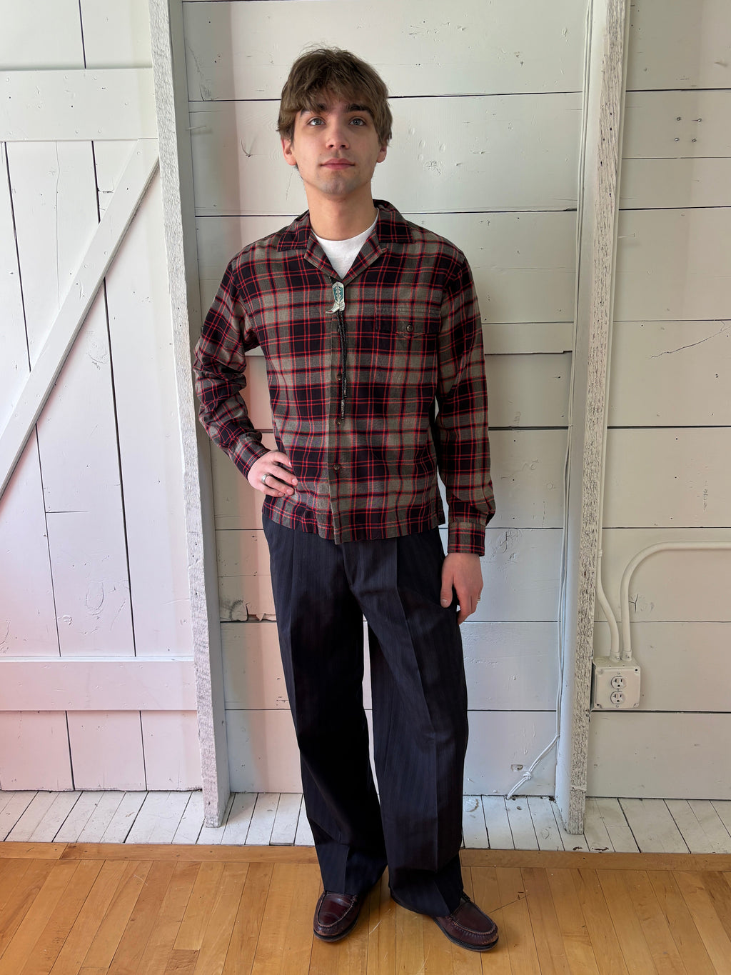 Vintage Pinstripe Pleated Trousers