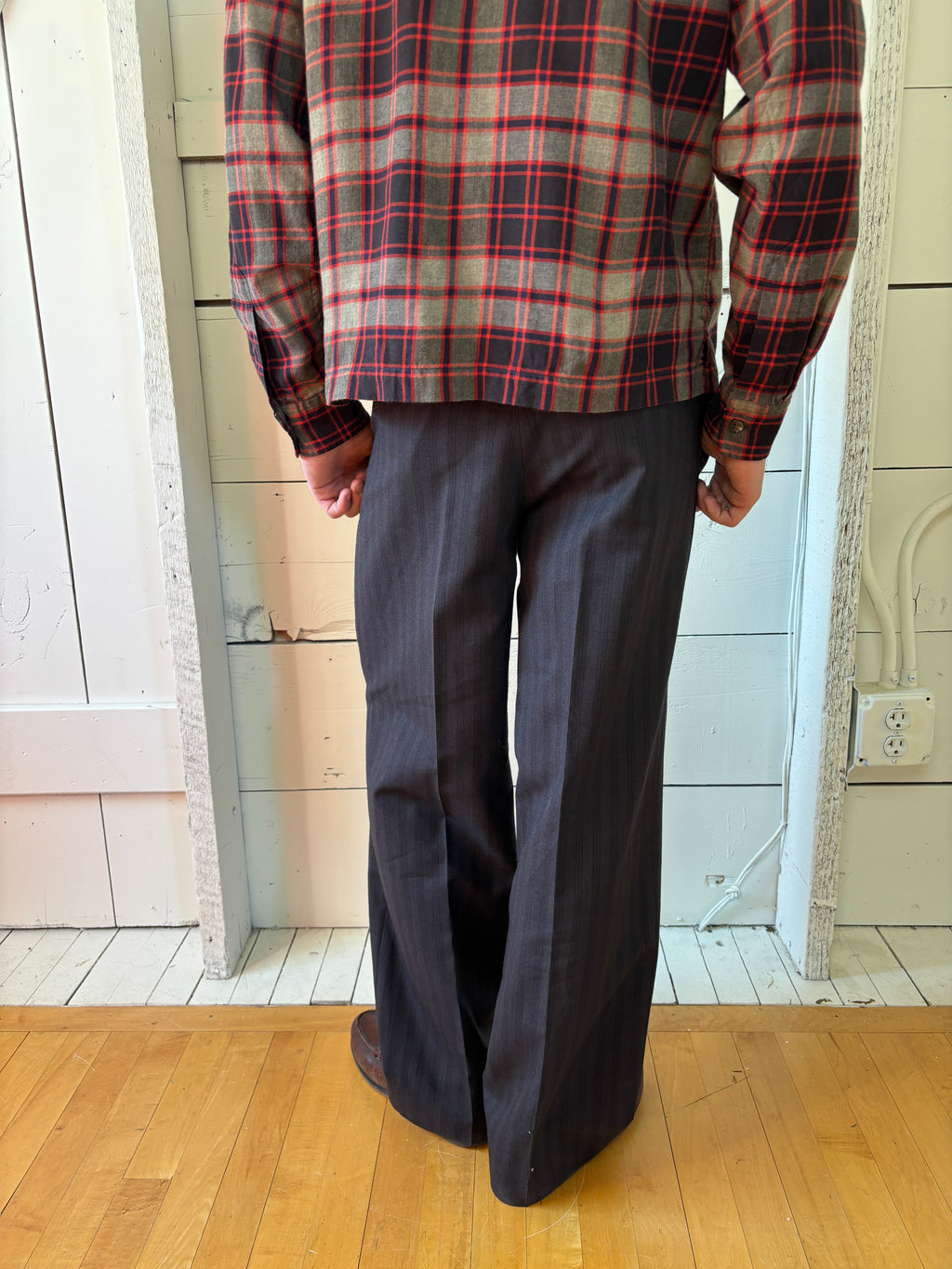Vintage Pinstripe Pleated Trousers