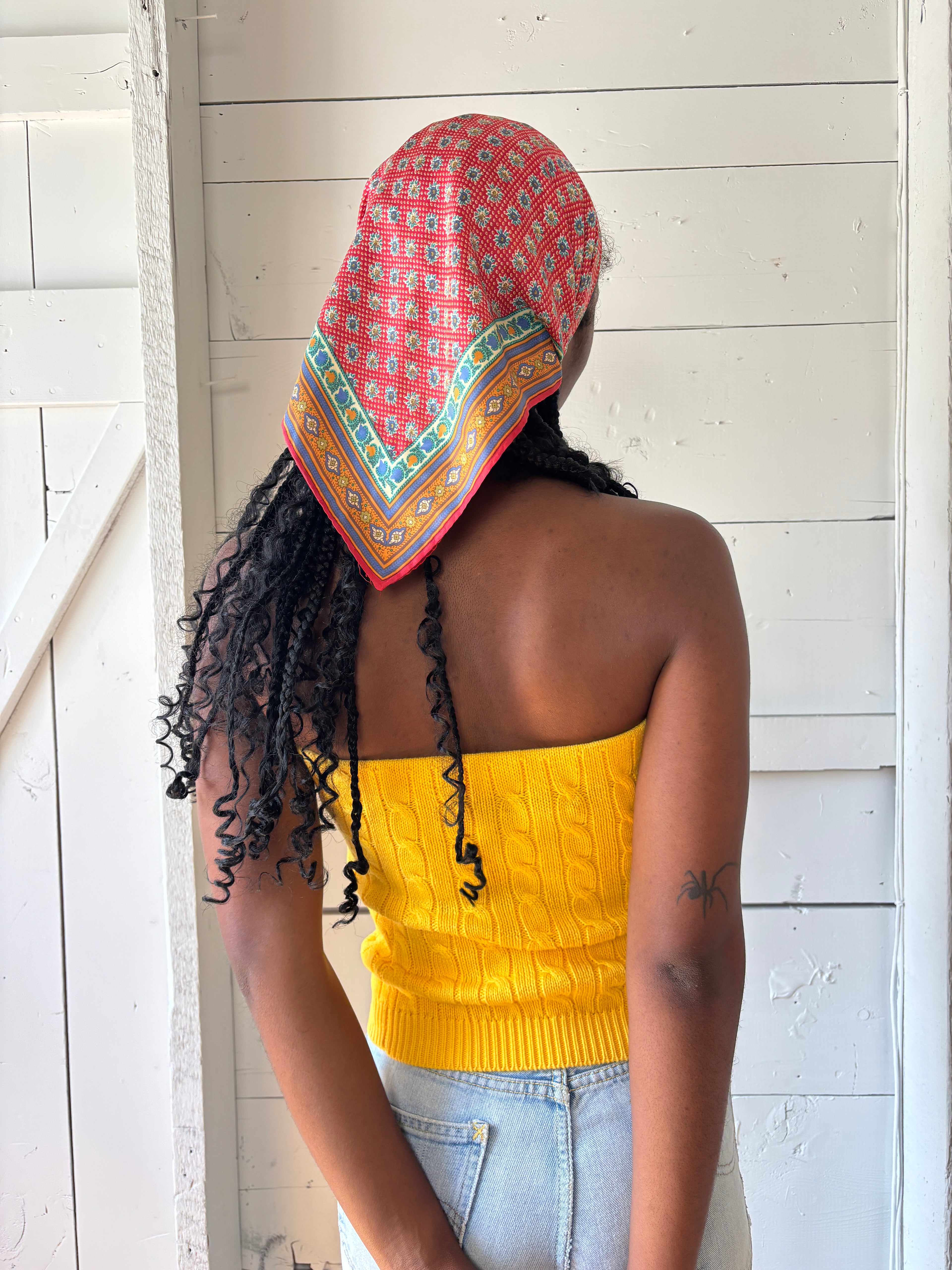 Y2K Ralph Lauren Yellow Cotton Cable Knit Tube Top