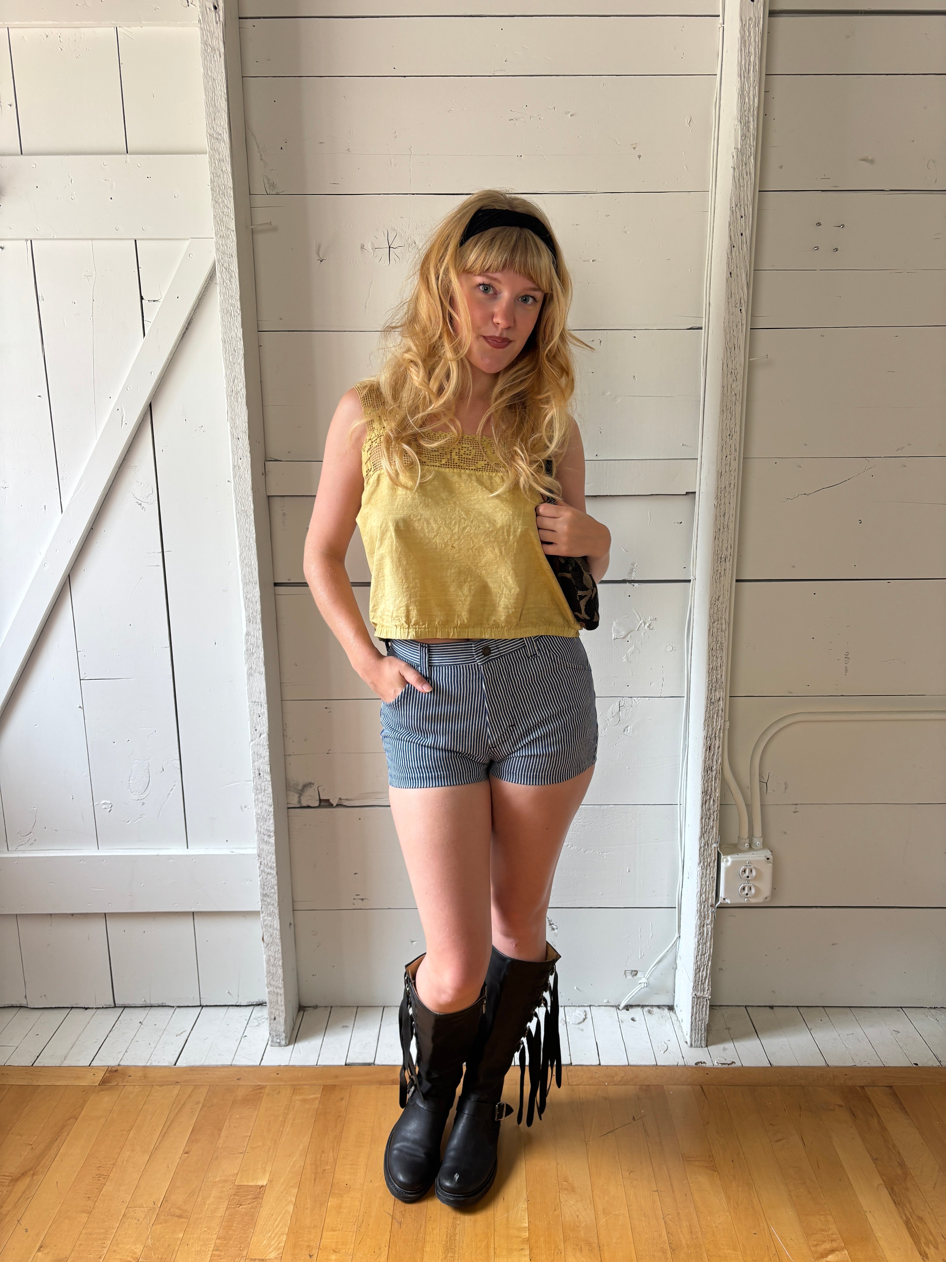 Antique Hand Dyed Mustard Corset Cover