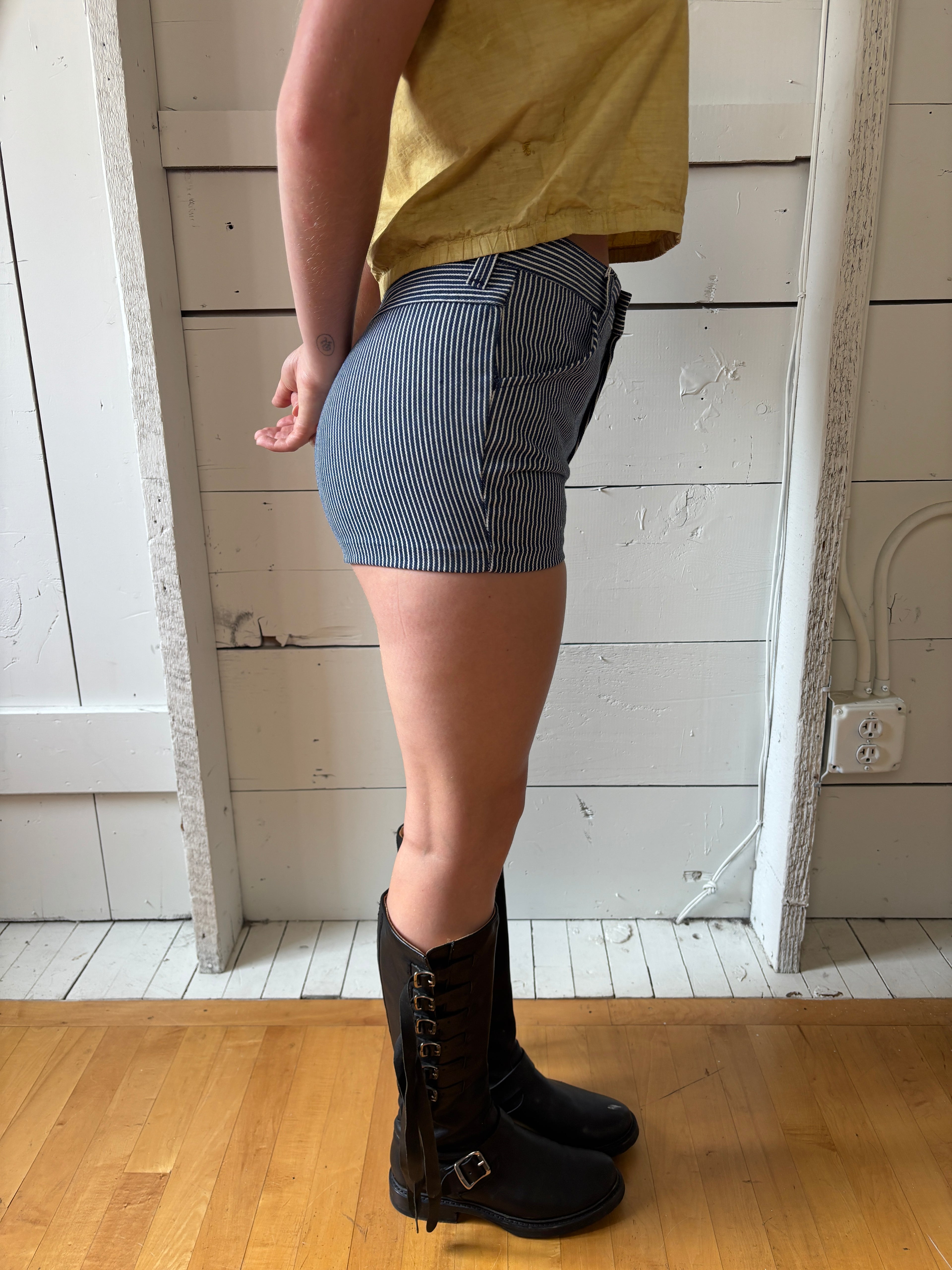 70s Pinstripe Micro High Rise Short