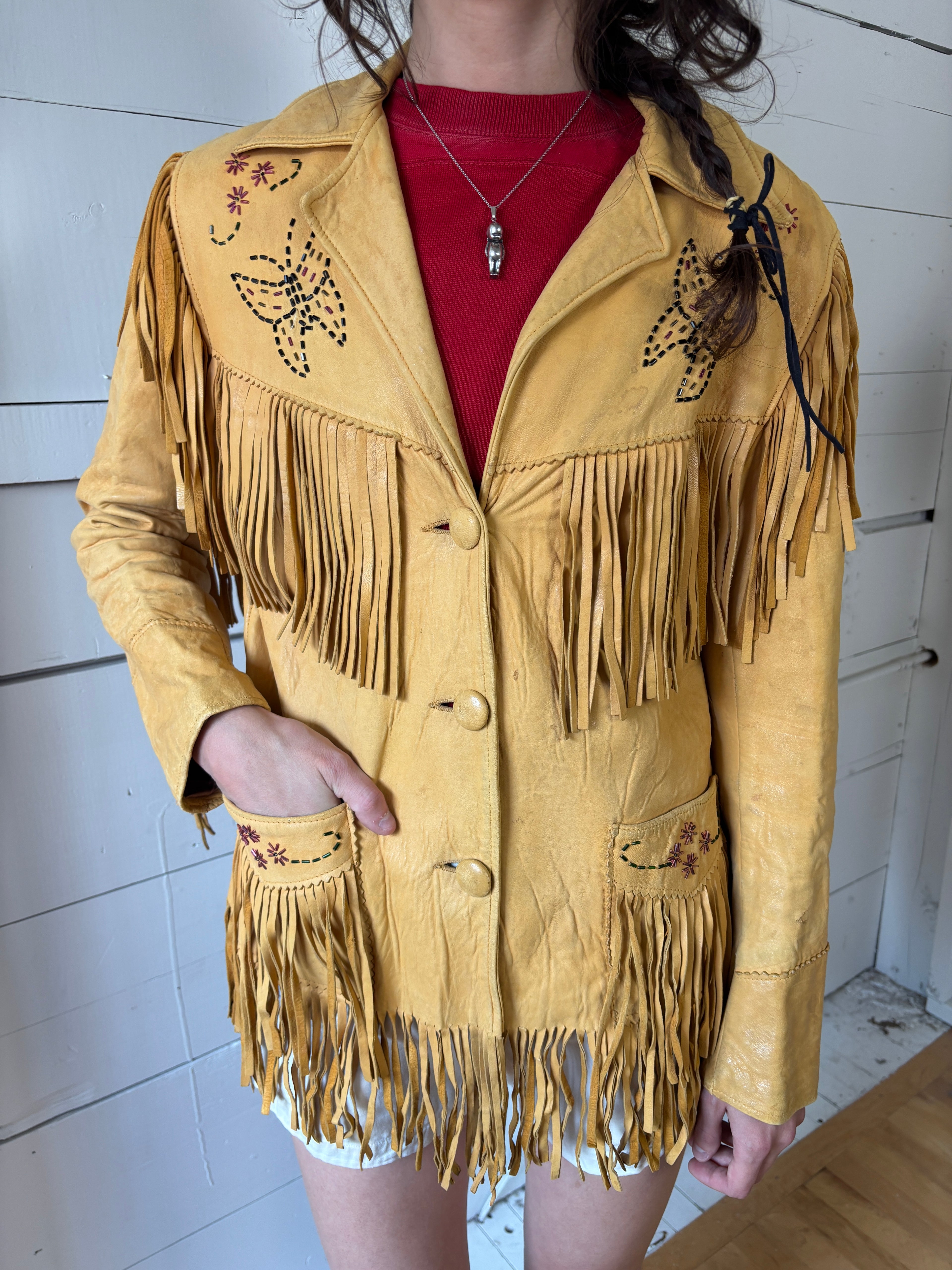 50s/60s Beaded Suede Fringe Jacket (AS IS)