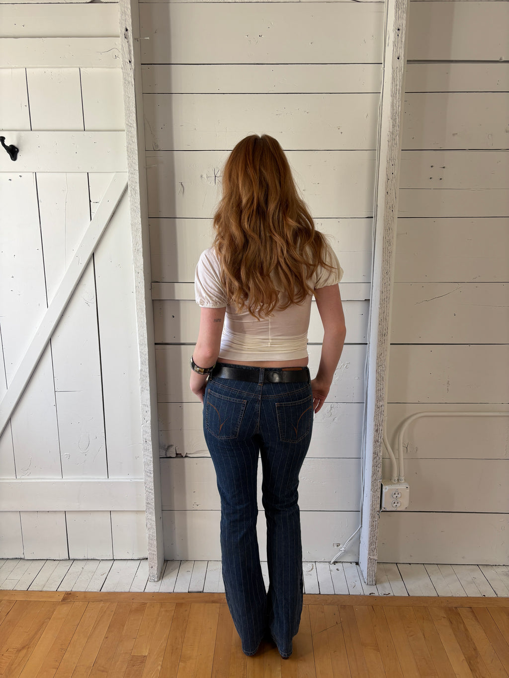 Y2K Bebe Made in USA Cross-Back Blouse