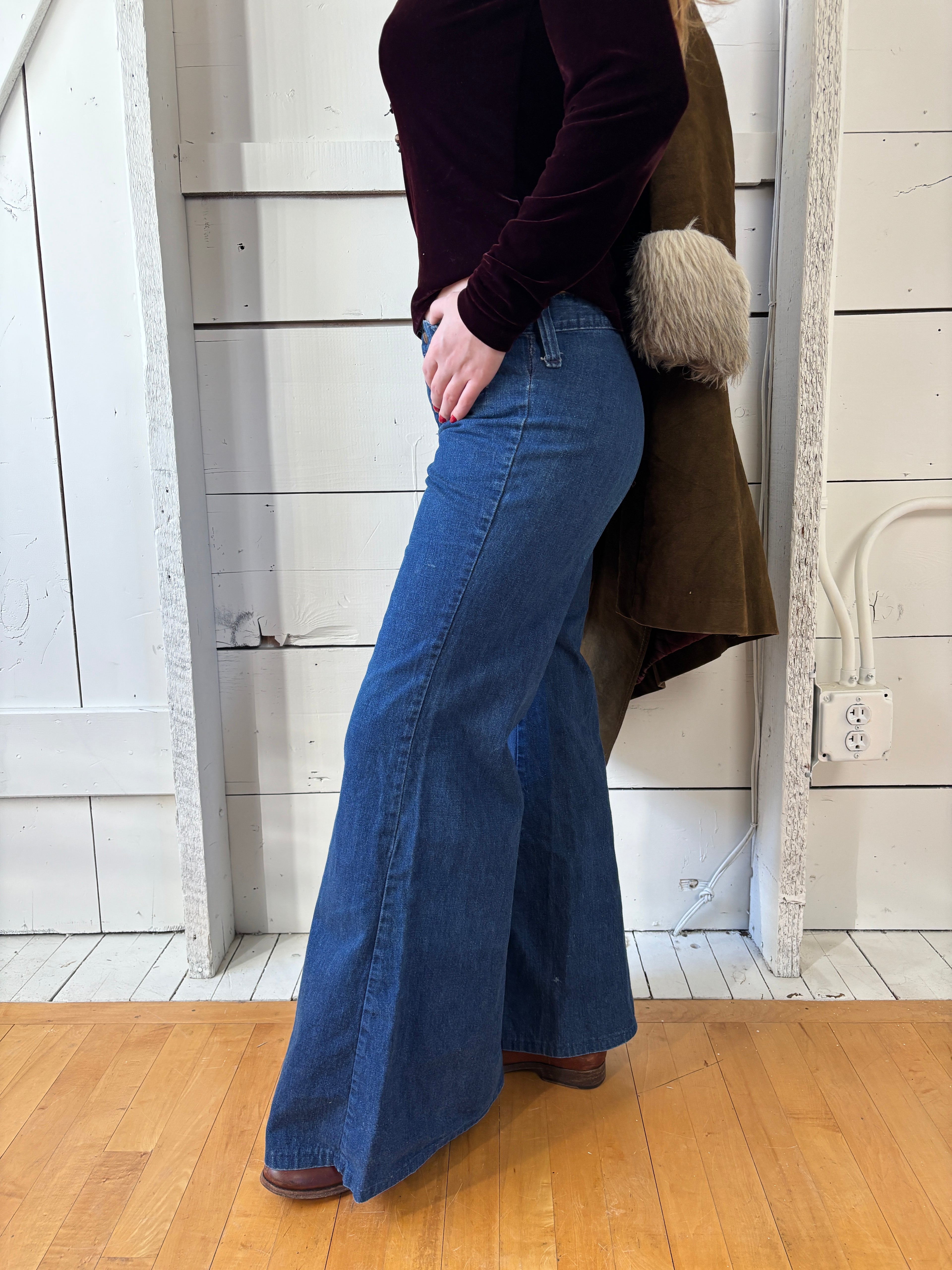 1970s Denim Elephant Bottom Jeans