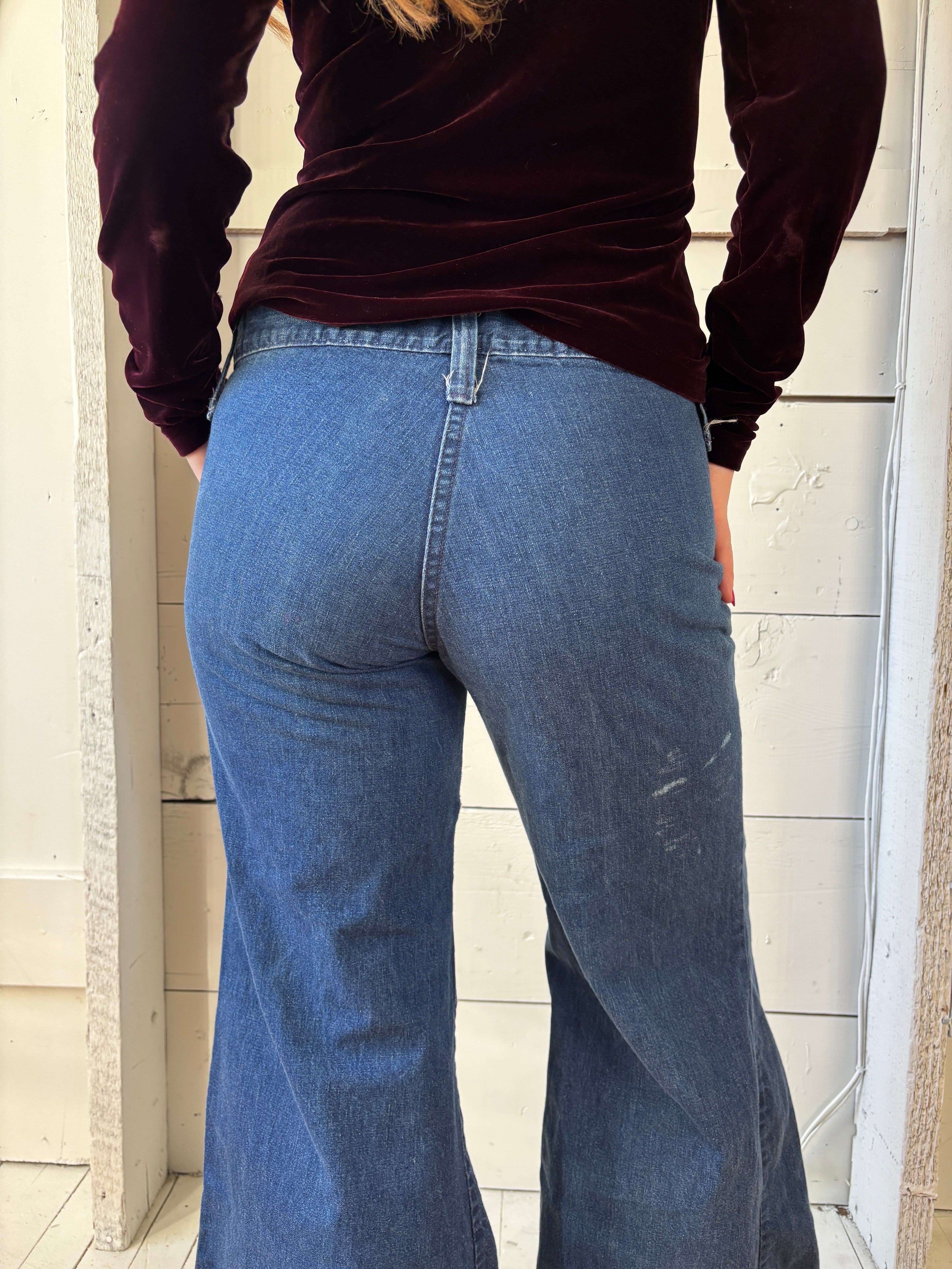 1970s Denim Elephant Bottom Jeans