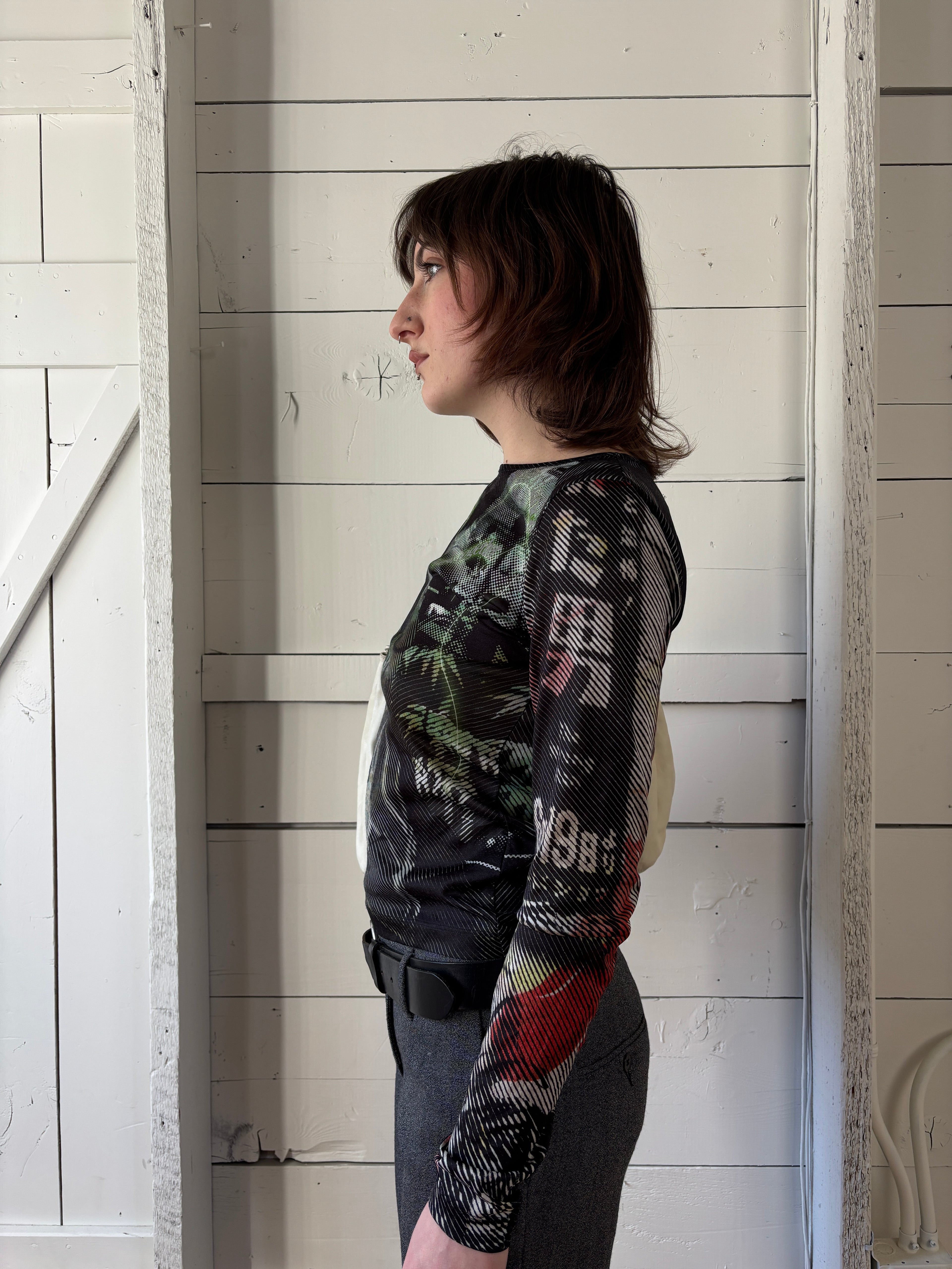 90s Cop Copine Graphic Mesh Longsleeve