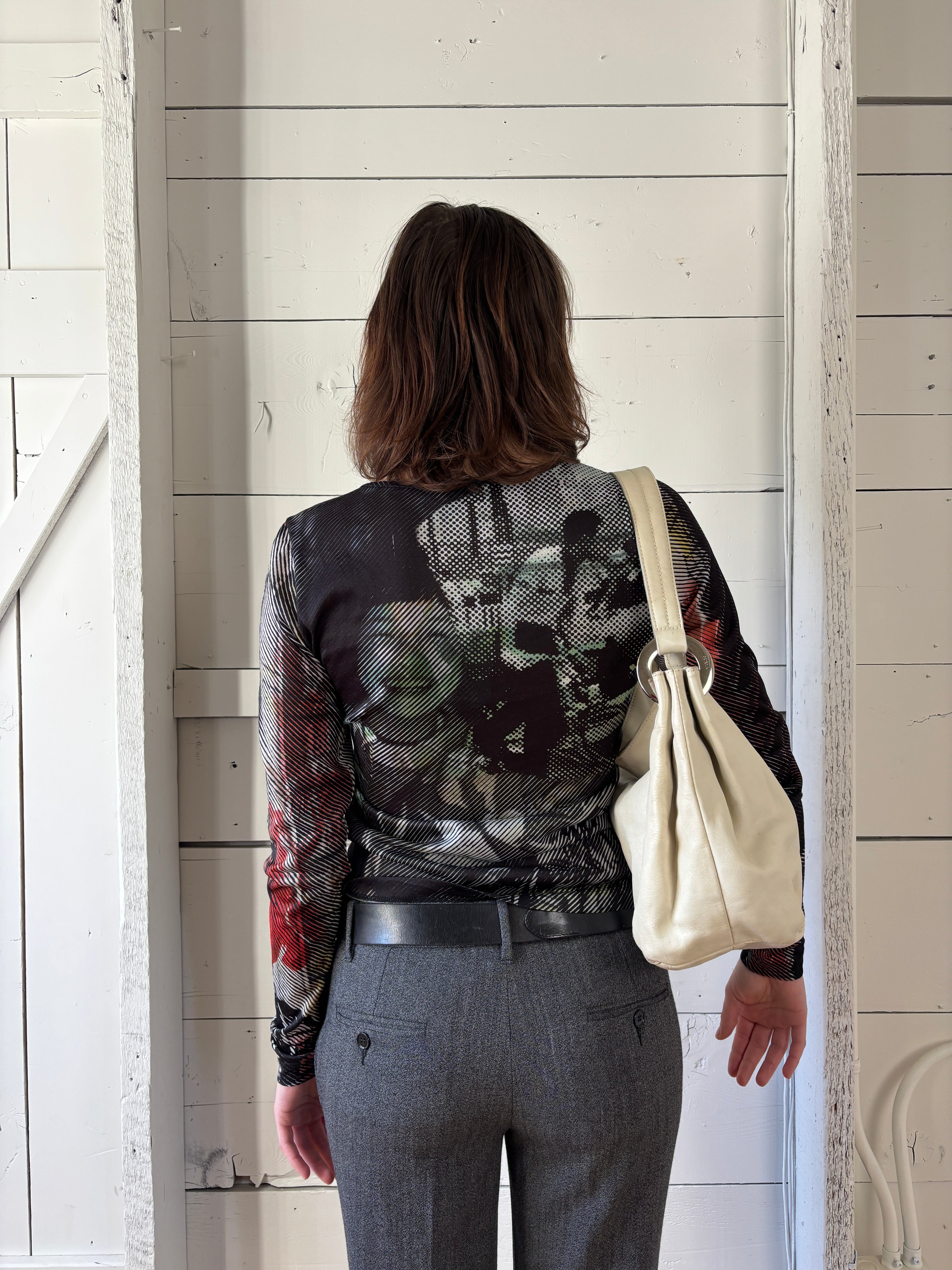 90s Cop Copine Graphic Mesh Longsleeve