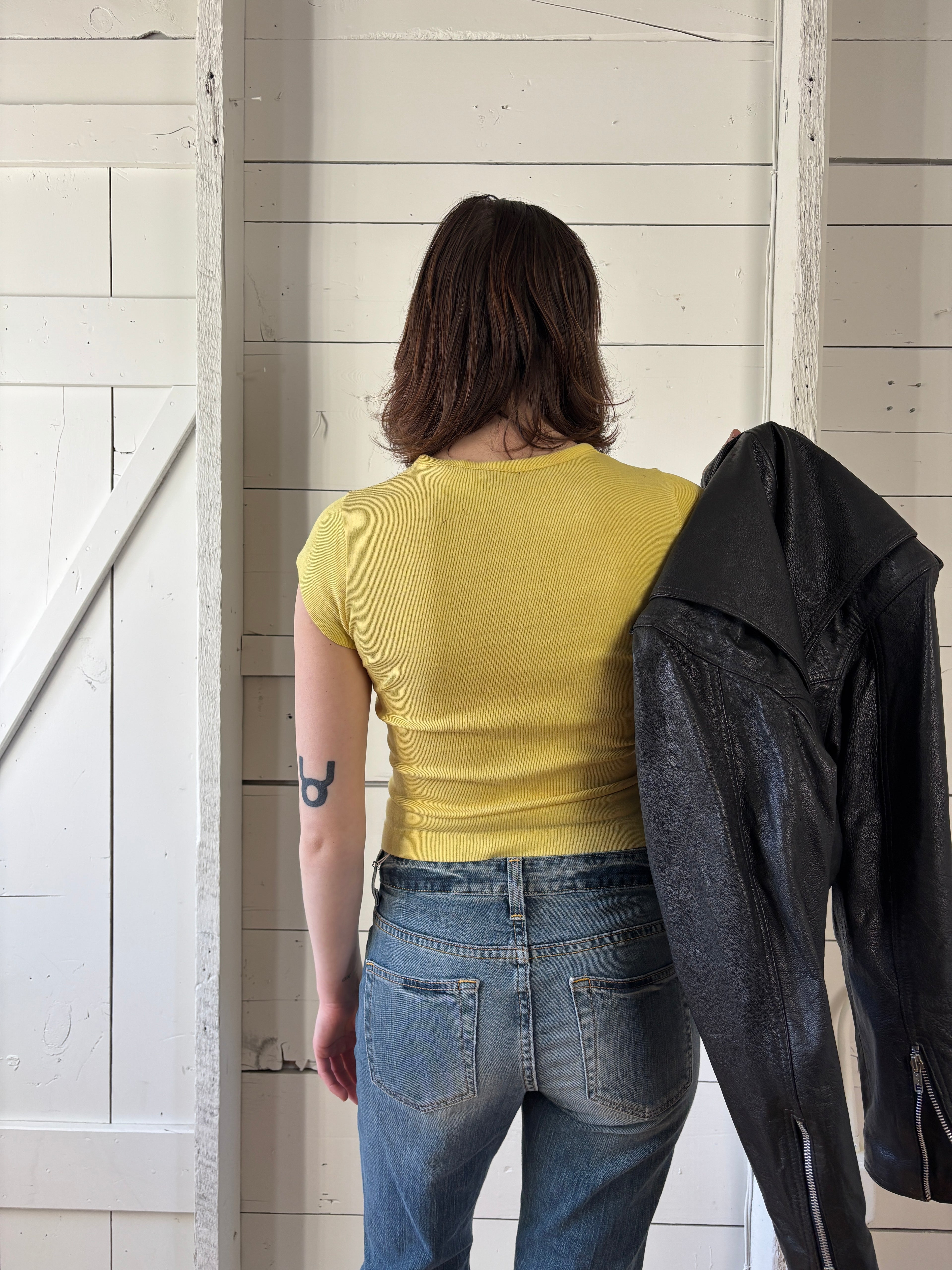 70s Yellow Graphic Baby Tee