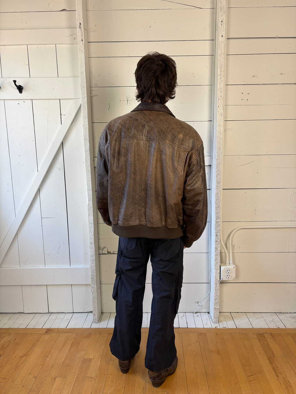 Vintage Adventure Bound Leather Bomber Jacket