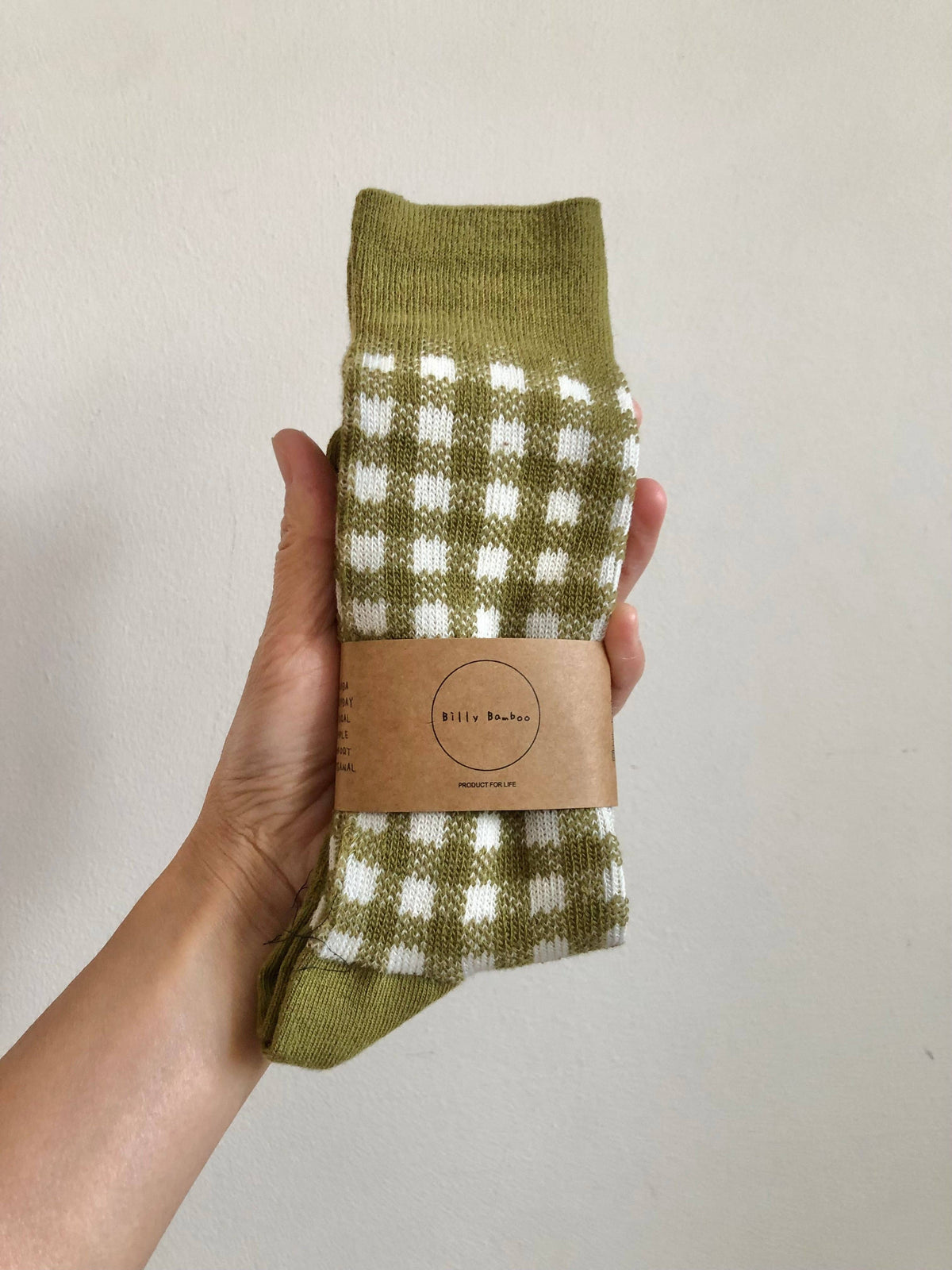 Gingham Colored Crew Sock